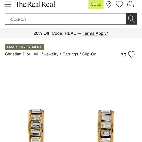 Vintage Designer Christian Dior Gold Crystal Clip On Runway Earrings - Picture 6 of 12